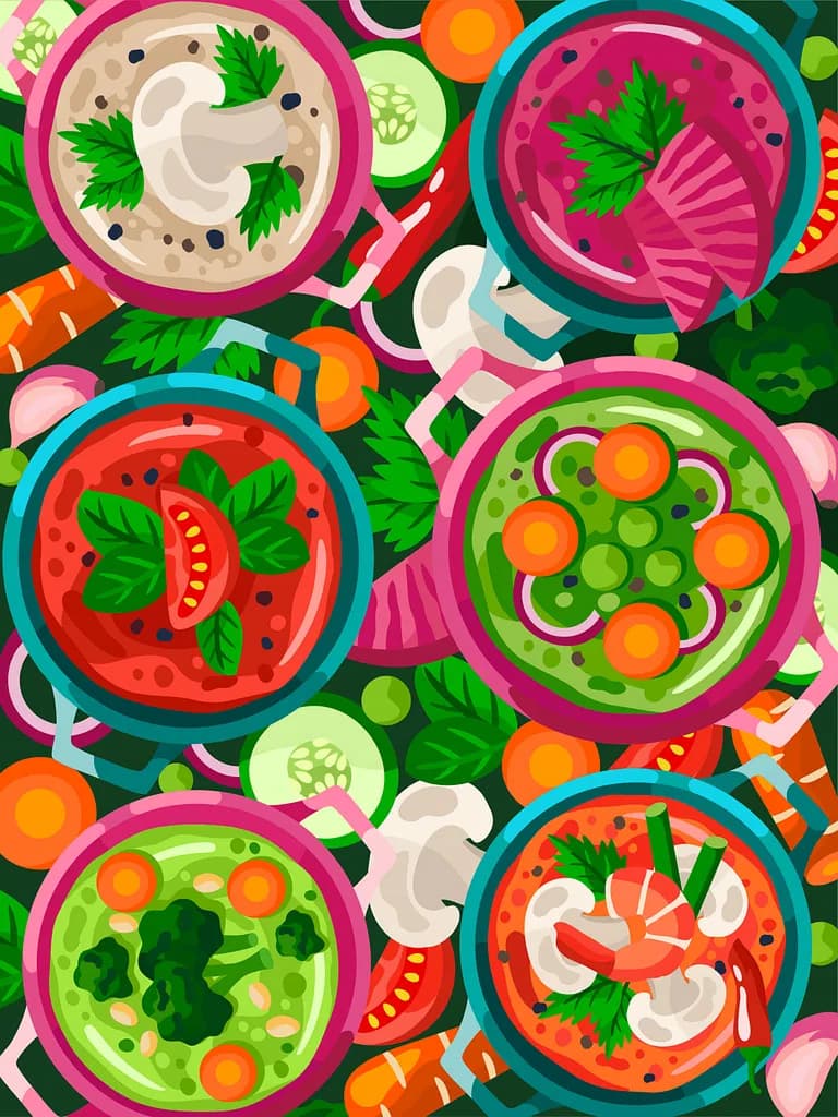 Ilustração de alimentos